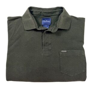 Faconnable Polo Shirt Mens Large Olive Green Excellent Short‎ Sleeve Pocket